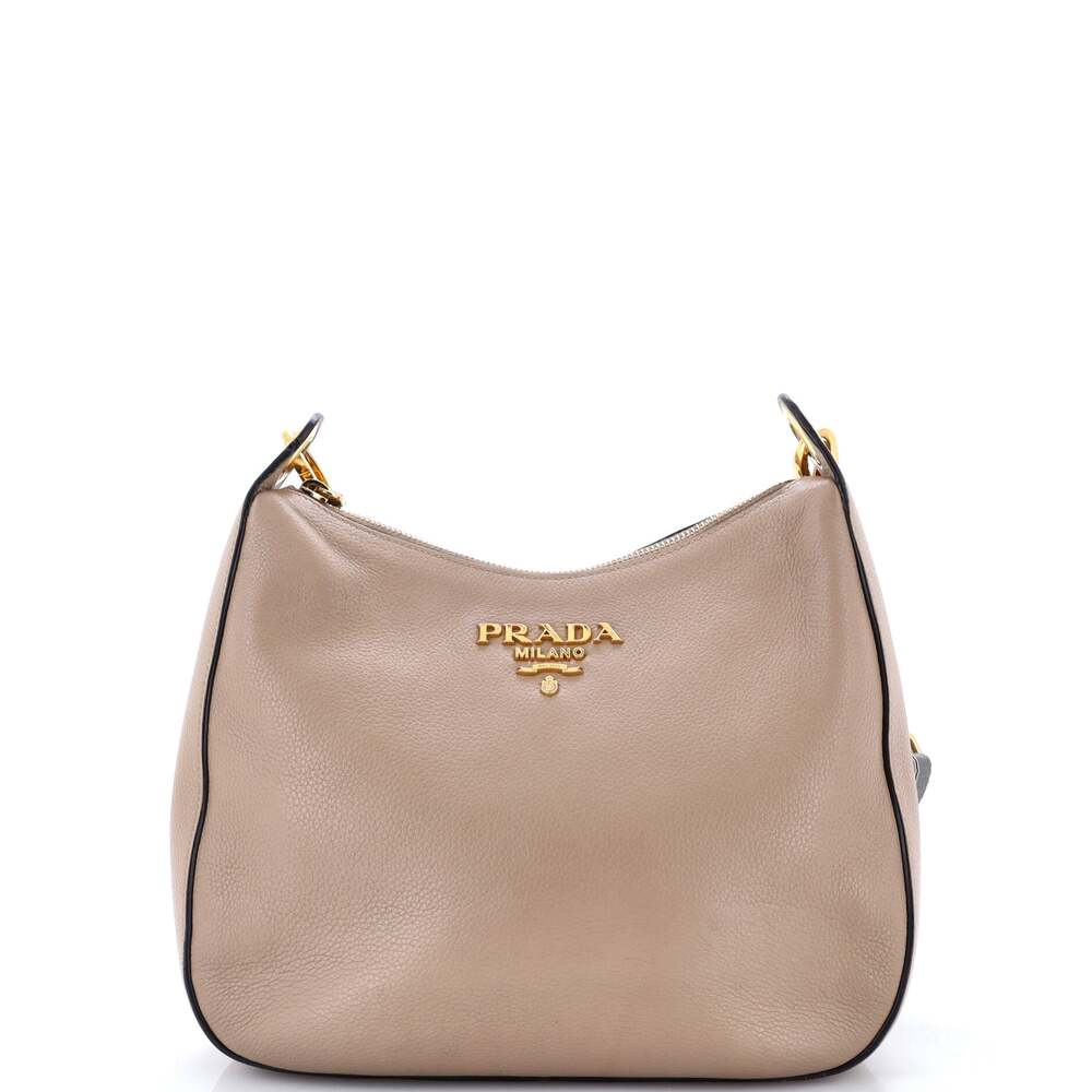 Prada Striped Strap Zip Hobo Vitello #306546P15B